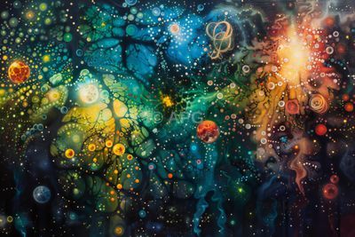 Kosmische Opaleszenz: Abstrakte KI-Generierte Galaxie